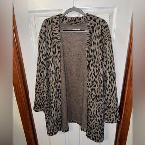 Maurices Leopard Print Sweater - Black and Tan